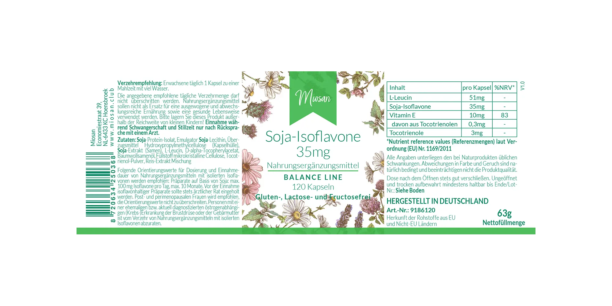 Soja-Isoflavone 35 mg- 120 Kapseln | Miosan