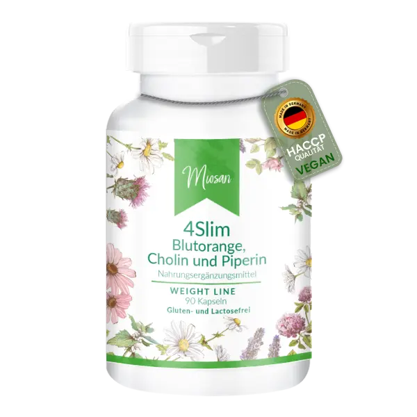 4Slim Blutorange; Cholin und Piperin- 90 Kapseln | Miosan